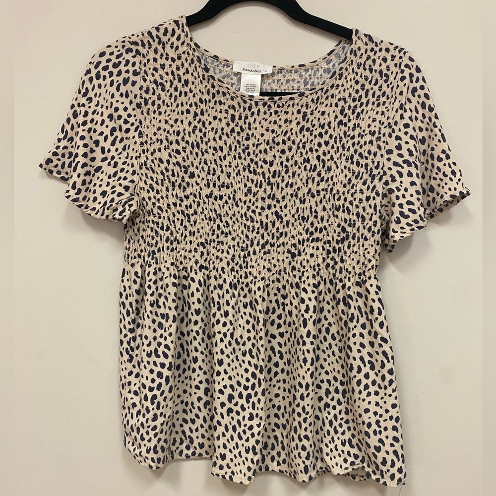 Urban Romantics Smocked Print Top Size large